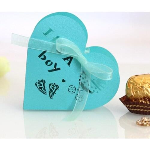 10pcs Its A Boy Girl Hollow Flower Box Candy Gift Box Packaging Wedding Chocolate Dragee Cookie Cake Gift Bags Wrapping Paper