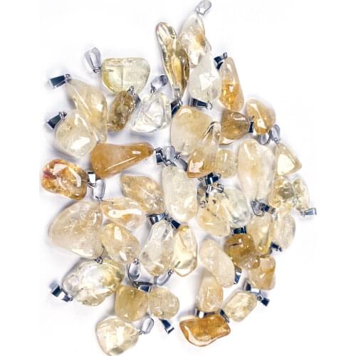 10PCS Natural Irregular Citrines Pendants Charms Pendants for Jewelry Making DIY Accessories Fit Necklaces Size 15x20-18x28mm