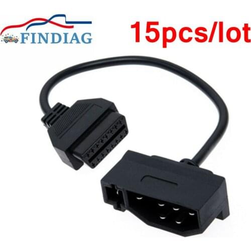 15 pcs/lot OBD OBD2 Connector Transfer Converter Cable For Ford 7 Pin Male to OBD2 16 Pin Female Car Diagnostic Tool Adapter