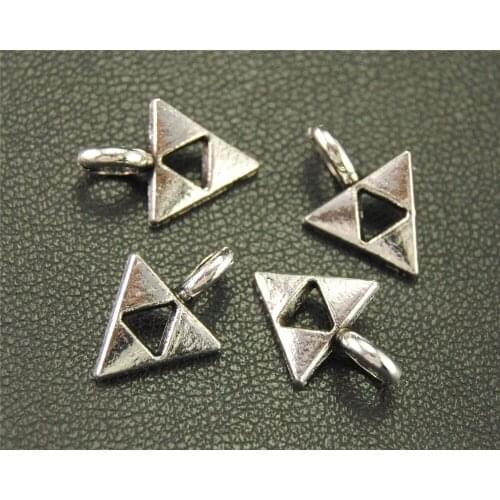 20pcs Silver Color Hollow Out Triangle Charm DIY Jewelry Findings Accessories 15x10mm A1904
