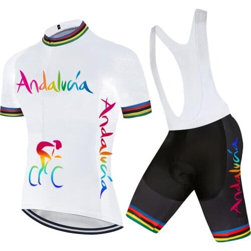 2021 Andalucia Cycling Jersey Short Sleeve Breathable Maillot Ciclismo MTB Mountain Bike Clothing Maillot Ciclismo Cycling Sets