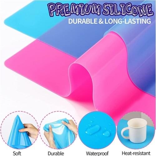 3 Pcs 15.7x11.7 inch Silicone Waterproof Placemat Heat Insulation Table Mat Protector Bakeware Pan Liner Pad