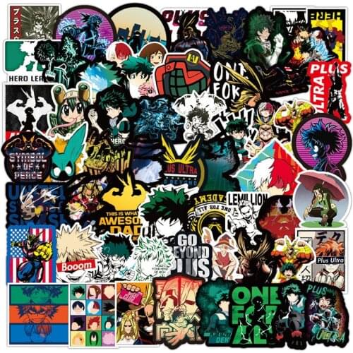 50/100Pcs My Hero Academia Stickers Classic Japan Anime Sticker Modern Popular Laptop Luggage Car Skateboard Phone Decal