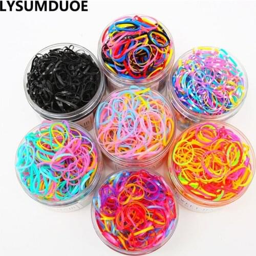 800Pcs/Set Girls Hair Accessories Elastic Hair Bands Rainbow Disposable Hairband Headband Cute Headdress New Colorful Scrunchie