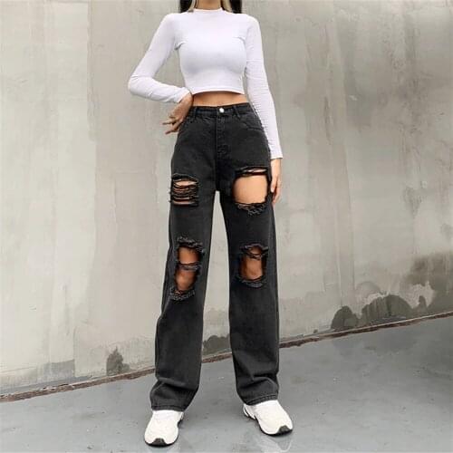 ADRAVETH Womens Ripped Jeans