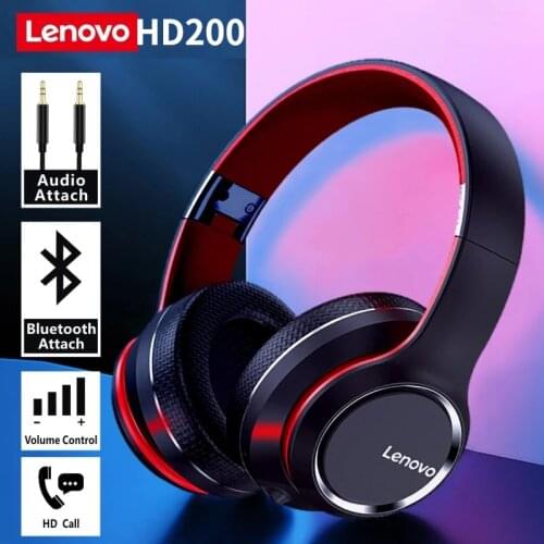 Lenovo HD200 Wireless Game Headphones Bluetooth 5.0 Headset Subwoofer Sports Running Headset Unisex Noise Reduction Video Call