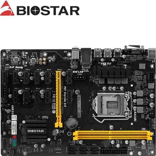 BIOSTAR 12 PCI-E Mining Motherboard TB250-BTC PRO Support 12Video Card LGA 1151 DDR4 For BTC Miner Machine Bitcoin Mining