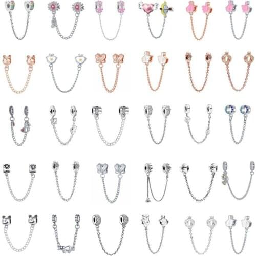 New fashion and exquisite love blessing safety chain Pandora all-match thumb beaded chain suitable for ladies jewelry gifts