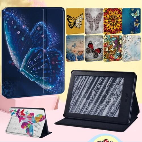 Butterfly Series Tablet Case for Amazon Kindle EReader Kindle 8the Gen/10th Gen Leather Stand Cover Case for Paperwhite 1 2 3 4