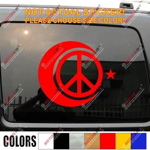 Crescent Star Anti war Peace Symbol Turkish Flag Decal Sticker Car Vinyl