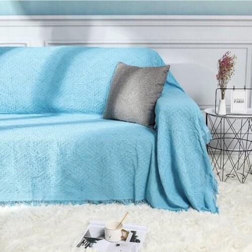 Cotton Jacquard Sofa Towel Cover Knitted Blanket with Tassel Home Decorative ins Thread Blankets Plaid Wall Hanging Tapestry
