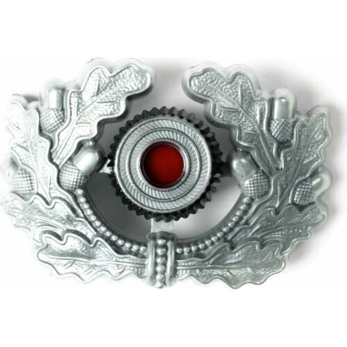 WW2 GERMAN VISOR CAP BADGE SILVER ARMY PANZER WREATH COCKADE CLASSICAL REPRO military Store
