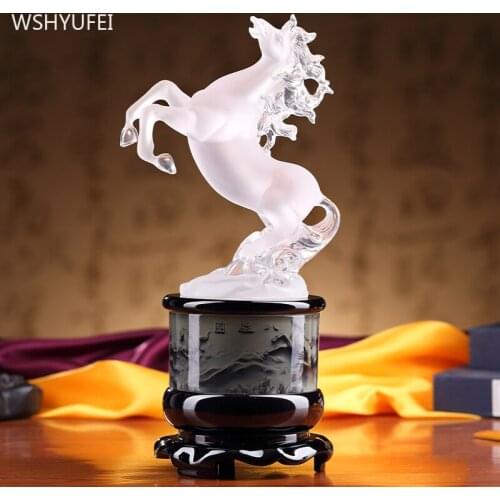 Creativity Crystal Horse Feng Shui Ornaments Living Room Lucky Fortune Decoration Office Desktop Decor Crafts Home Accessories