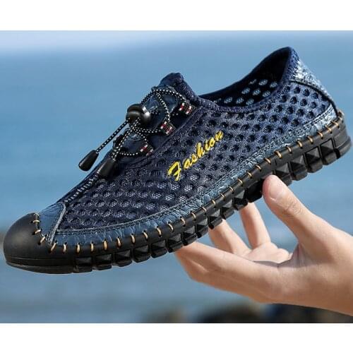 Men Casual Lace-up Comfortable Men Breathable Mesh Fashion Shoes Sneakers Men Outdoor Beach Sandals