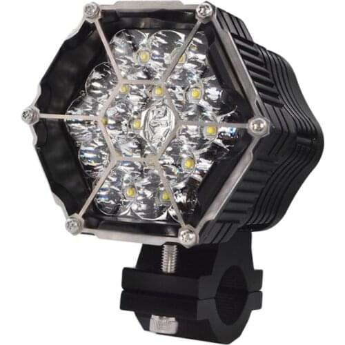 2pcs Auxiliary Lights for Motorcycle 80W 6000K White With Yellow Cover Spot Driving Fog Lamps