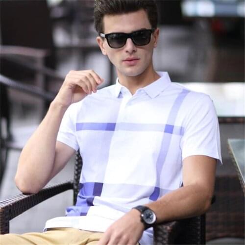 Business Men Lapel Collar Tops&Tees High-end Cotton Wicking Anti-UV Short Sleeve Shirt Summer Big Yards Classic Polos Shirts