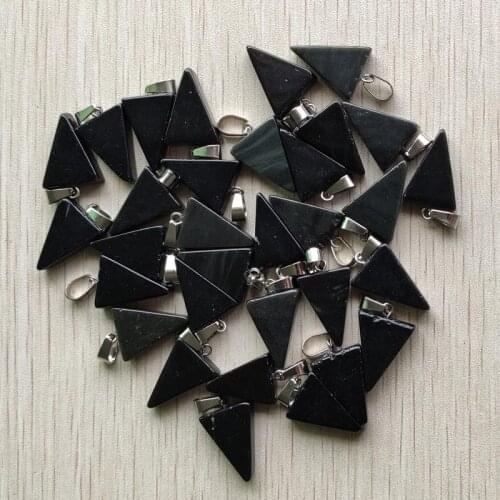 Wholesale 50pcs/lot fashion high quality natural stone triangle shape charms pendants for necklace making free shipping