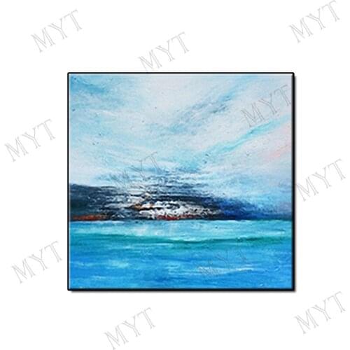 Original art Hand-painted Abstract Oil Painting on Canvas blue sea and sky Wall Art pictures for living room Home Decor unframed