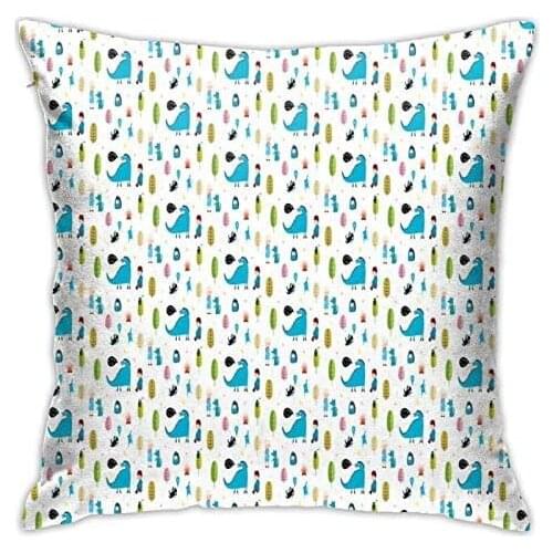 Pooizsdzzz Personalized Abraction Hand Drawn Illuration Print of Boy and Girl with Animal Characters YLE Decorative