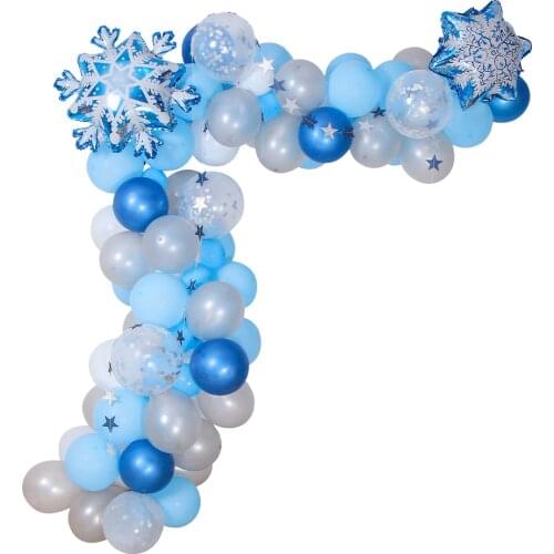 Christmas Snowflake Series Latex Balloons Garland Set Xmas New Year Winter Wedding Party Decoration Ball Chain Suit