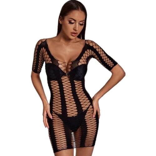 Sexy Lingerie Women Underwear Backless Lace Deep V Babydoll Dress Open Crotch Bodysuit Lenceria Sensual Mujer Pijama Sleepwear