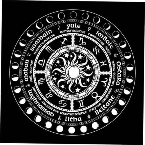 Constellation Tarot Card Table Cloth 60x60cm Witch Retro Playing Cards Special Tablecloth Tapestry Velvet Decoration