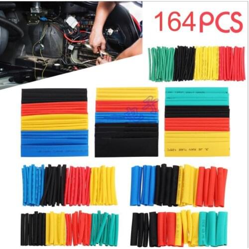 164PCS Heat Shrink Tube bagged composite casing electrical insulation shrinkage environmental protection flame retardant