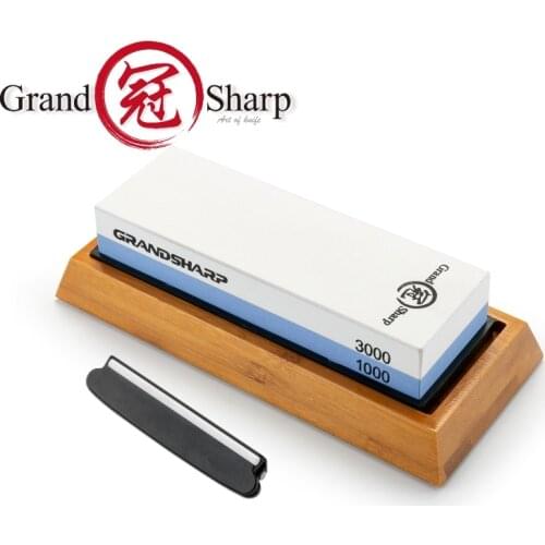 Sharpening Stone 1000 & 3000 Grit Double Sided Whetstone Set For Knives With Non-Slip Bamboo Base Free Angle Guide Corundum
