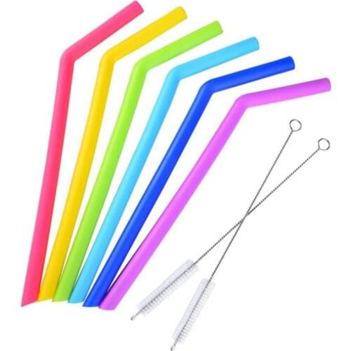 25CM length silica gel drinking straw,BPA-Free silicone straw for children,fruit juice straw F20173549