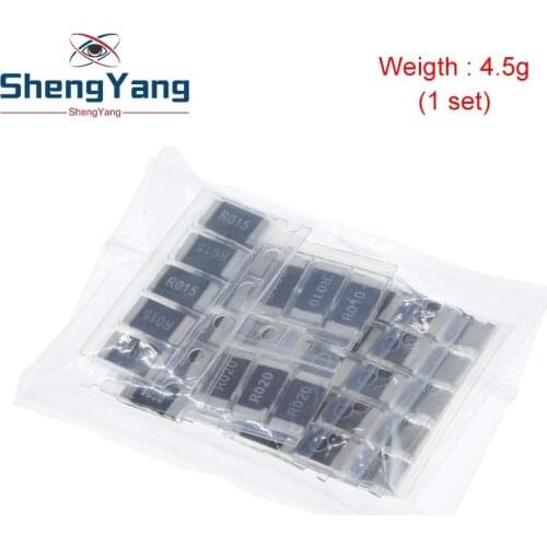 TZT 50PCS Alloy resistance 2512 SMD Resistor Samples kit ,10 kindsX5pcs=50pcs R001 R002 R005 R008 R010 R015 R020 R025 R050 R100