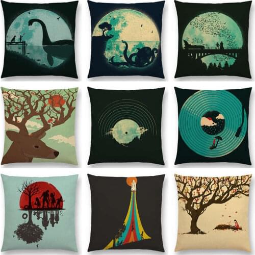 Magical World Unknown Loch Ness Monster Colorful Pure Curiosity Cushion Cover Decor Sofa Throw Pillow Case Big Octopus Zombie