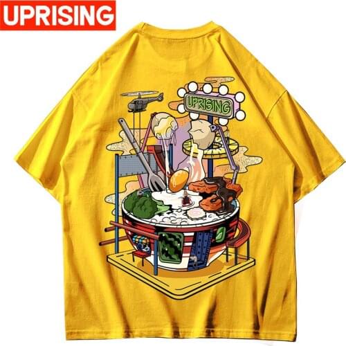 UPRISING Mens T-Shirts Chinese Style Lucky Printed Short Sleeve Tshirts Summer Hip Hop Casual Cotton Tops Tees Streetwear