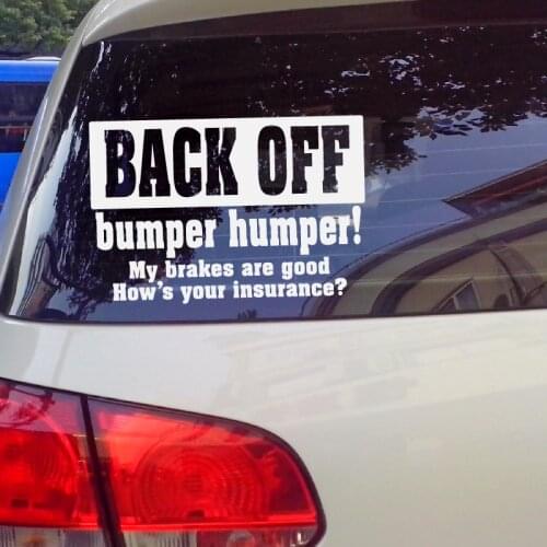 Back Off Waterproof Reflective Text Car Sticker 28cmx19cm