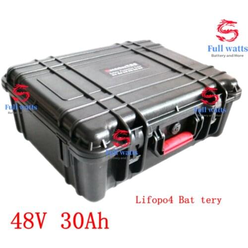 48V 30AH LiFePO4 Battery 48v lifepo4 30AH battery pack 48v 30ah lithium battery with 10A Charger for Solar system, boats motor