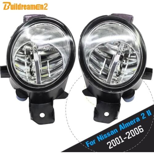 Buildreamen2 For Nissan Almera 2/II Saloon Hatchback (N16) 2001-2006 Car H11 4000LM LED Light Right + Left Fog Light 12V 2 Piece