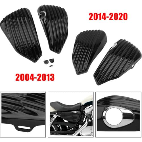 Motorcycle Black Left Right Fairing Battery Cover Gas Tank Stripe Fairing Guard For Harley Sportster 883 1200 XL 2004-2020