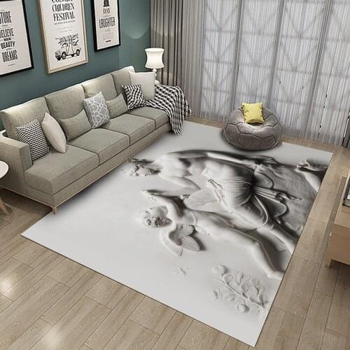 European Goddess &Child Carpet Printed Flannel Area Rug Room Floor Printed Carpet For Living Decorative Crapet Bedroom Room Home