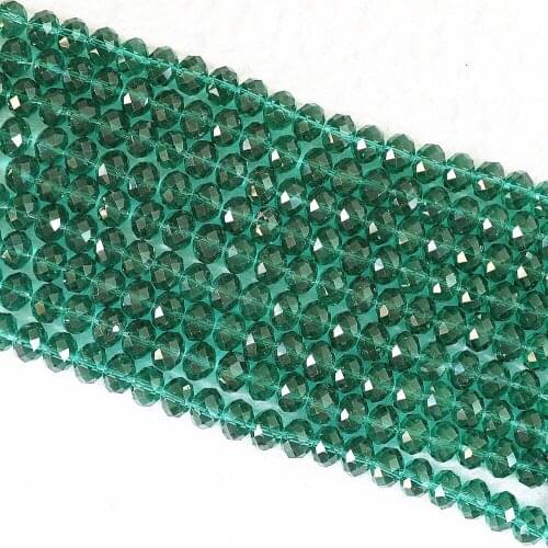 Green crystal glass 3*4mm 4*6mm 5*8mm 8*10mm rondelle faceted top quality loose beads 15"B683