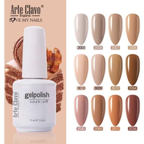 Arte Clavo15ml Gel Nail Polish Nail Art 65 Colors Nail Gel Colorful Soak Off UV Gel Varnish For Nails Semi-Permanent UV Led Lamp