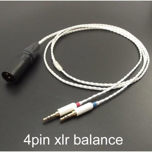 HIFI 4pin XLR 4.4mm 2.5mm Balanced Male to Dual 3.5mm Upgrade Audio Cable for MDR-Z7 Z7M2 MDR-Z1R D6100 D7100 D72004 Headphones