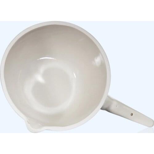 1pc ceramic handle Laboratory ceramic evaporating dish with handle Flat bottom with handle Chemical ceramic 50/70/100/125ml