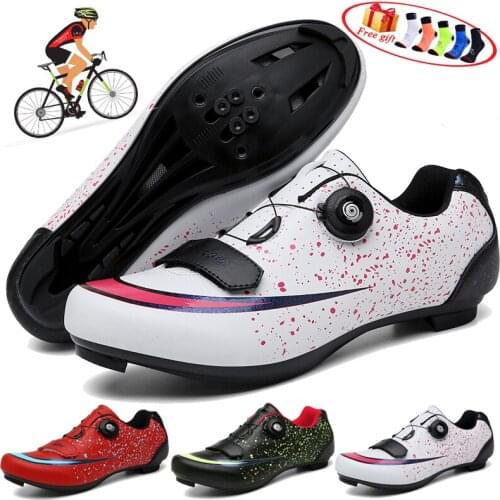 New Arrival Cycling Shoes Men Lightweight Self-locking Road Bike Cycling Shoes Non-slip Mtb Bike Shoes SPD Racing Flat Shoes