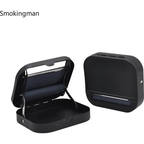 Metal Cigarette Case Manual Cigarette Roller Round Corner Black Cigarette Case Cigarette box