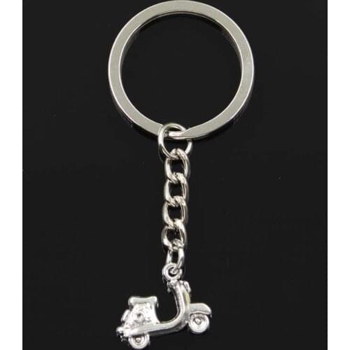 Fashion Keychain 15x19mm Motorcycle Scooter Autocycle Silver Color Pendants DIY Men Jewelry Car Key Chain Ring Souvenir For Gift