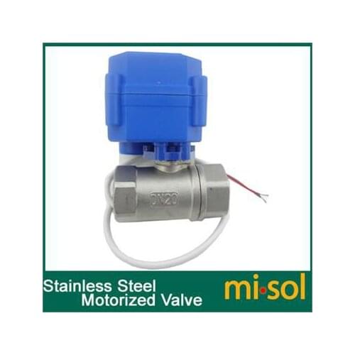 Motorized Ball Valve G3/4" DN20 (reduce port) 2 way 12VDC CR04,Stainless steel, electrical Valve