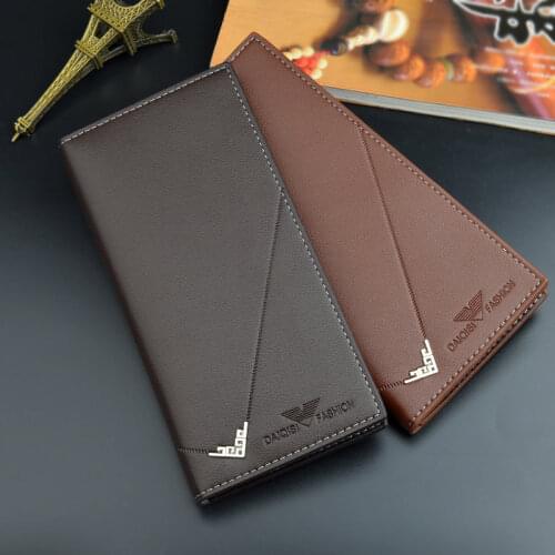 New Hot Men PU Leather Wallets Mens Long Design Causal Purses Male Folding Wallet Coin Card Holders High Quality Slim Money Bag