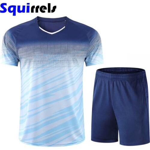 Mens suit Badminton wear short-sleeved shirt quick-drying breathable shorts competition training suit mens sportswear