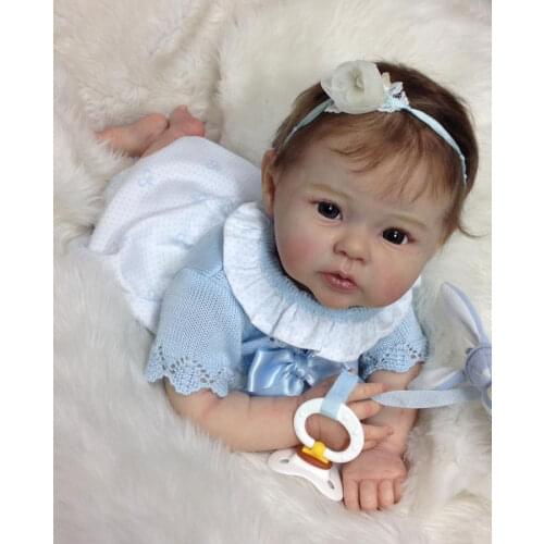 NPK 20inch Unfinished Reborn Doll kit Raven baby DIY Doll Parts Fresh Color Flexible Touch