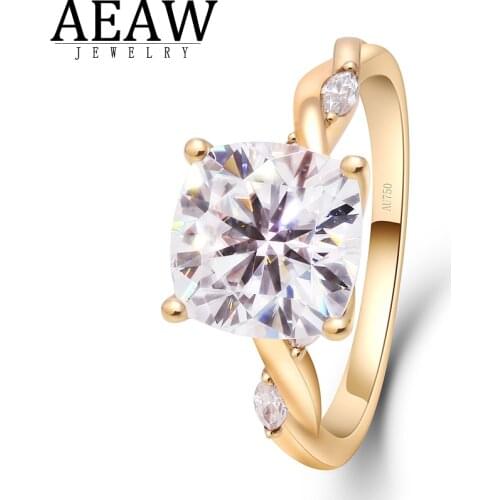 DF Color VVS1 Cushion Cut Excellent Cutting 3.5Carat 9.0mm Moissanite 4-Prong Setting Engagement Ring Real 14k Yellow Gold