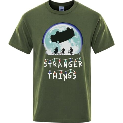 Stranger Things UPSIDE DOWN Print Short Sleeve Men T Shirt Casual Funny Tops Mens Harajuku Streetwear 2019 Cotton T-Shirt Mens
